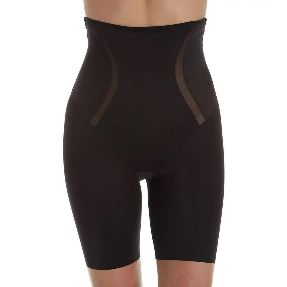 Maidenform BLACK Firm Foundations Hi-Waist Thigh Slimmer Medium DM5001 NWT